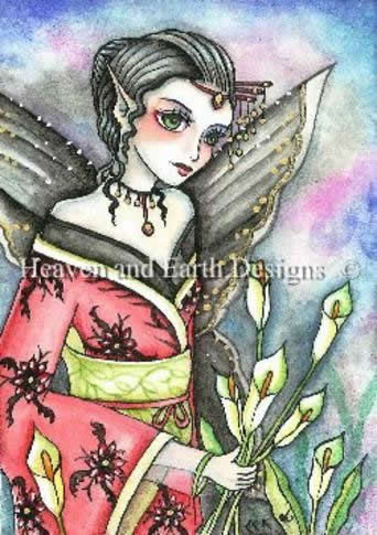 Diamond Painting Canvas - QS Kimono Calla Lily Fairy